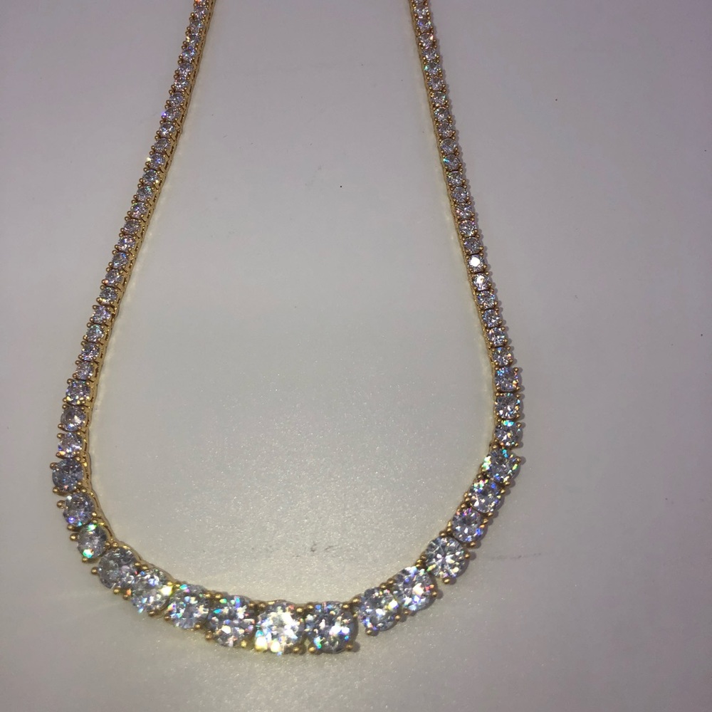 20ct Gradient Tennis Necklace - Picture 6 of 14